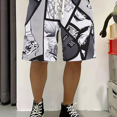 Men's Comics Beach Shorts Active Slightly Stretch Drawstring Shorts