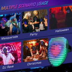 LED Mask with Gesture Sensing Halloween Costume Props