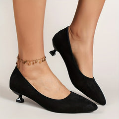 Women's Pointed Toe Kitten Heels Soft Sole Slip On Low Heels
