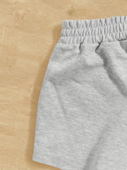 Girls Solid Elastic Waist Sports Track Shorts