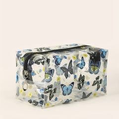 Butterfly Pattern Clear Makeup Bag Travel Waterproof Cosmetic Pouch