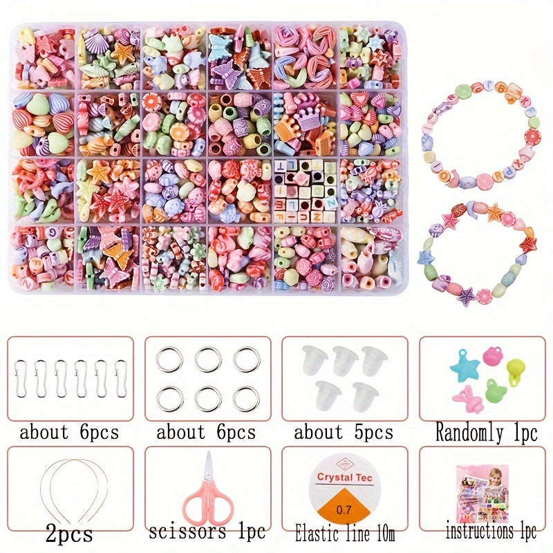24pcs Unicorn DIY Bead Bracelets Making Kit for Kids