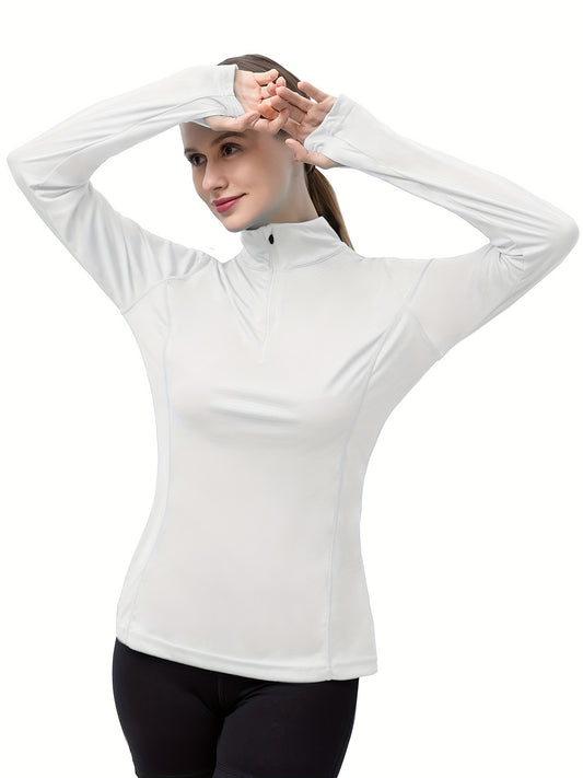 1/4 Zipper Diving Rash Guard Sun Protection Top