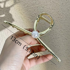 3pcs Pearl Hair Claw Nonslip Ponytail Holder Women Girls Hair Claw