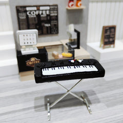 Mini Piano & Key Keyboard Set for Dollhouse Scenes