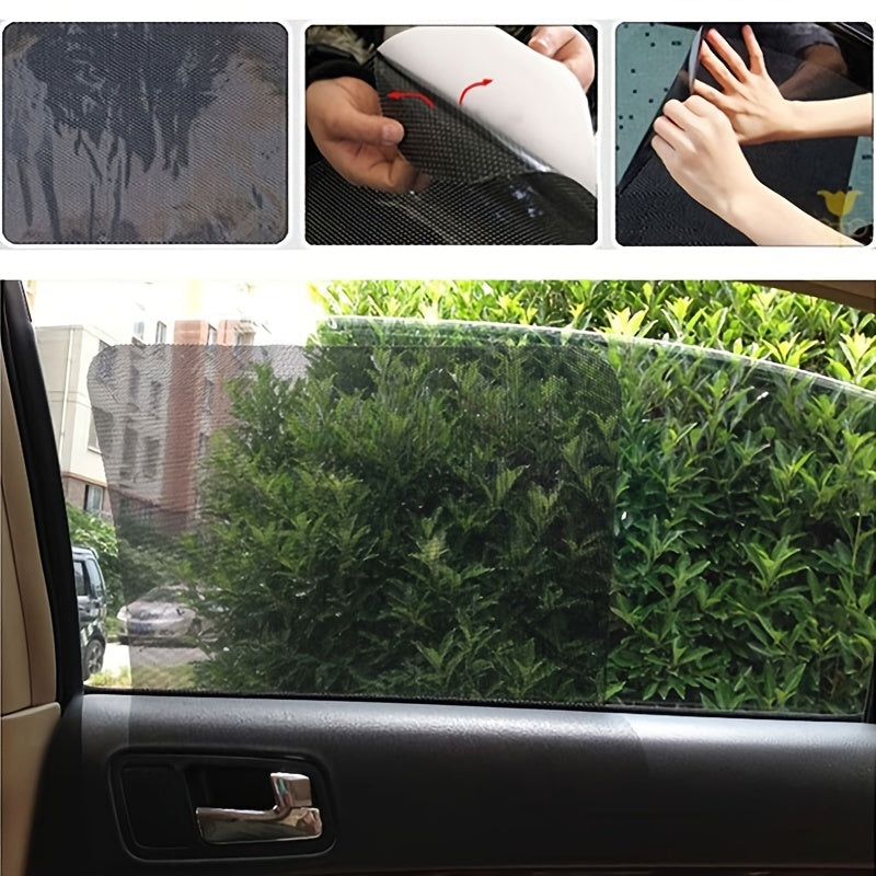 2pcs Car Side Window Sunshades Static Cling Films Stickers Sun Shade