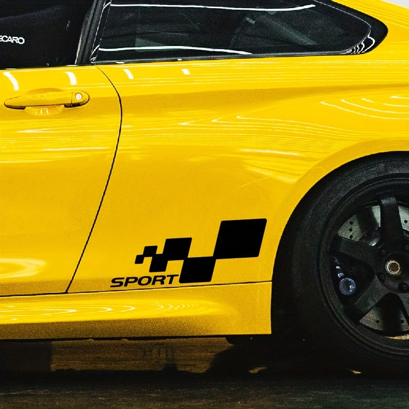 2pcs Reflective Racing Lattice Car Stickers. Square Graphic Design