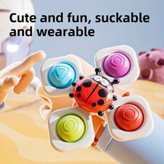 3pcs Animal Suction Cup Spinning Tops Educational Toy for Kids