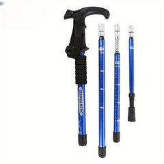 4 section T handle Hiking Pole Outdoor Travel Walking Stick