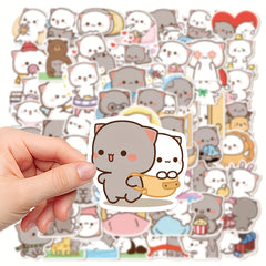 60pcs Peach Cat Stickers for Laptop and Phone Case