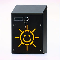 Metal Lockable Wall Letter Box Sun Rain Proof Home Mailbox