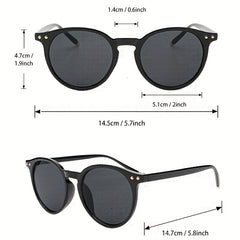 Round Frame Sunglasses Rivet Decor UV400