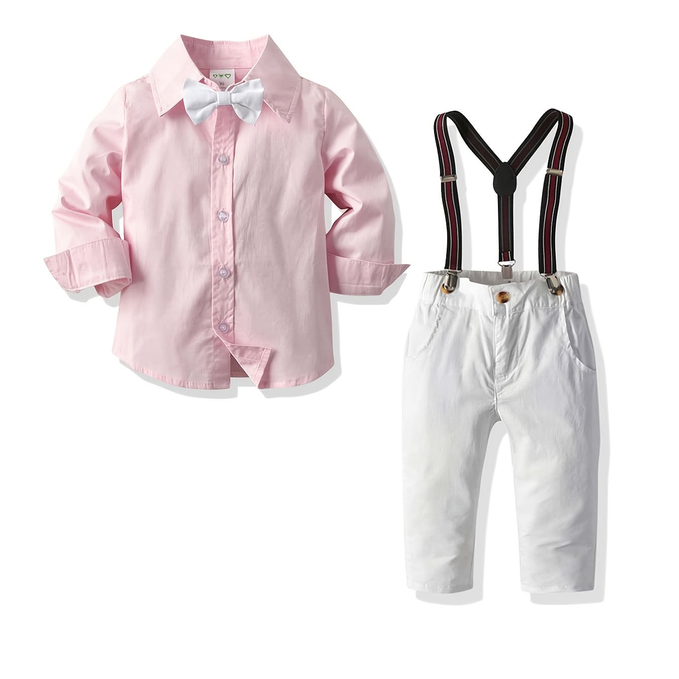 Boys Long Sleeve Top & Suspender Pants Outfit