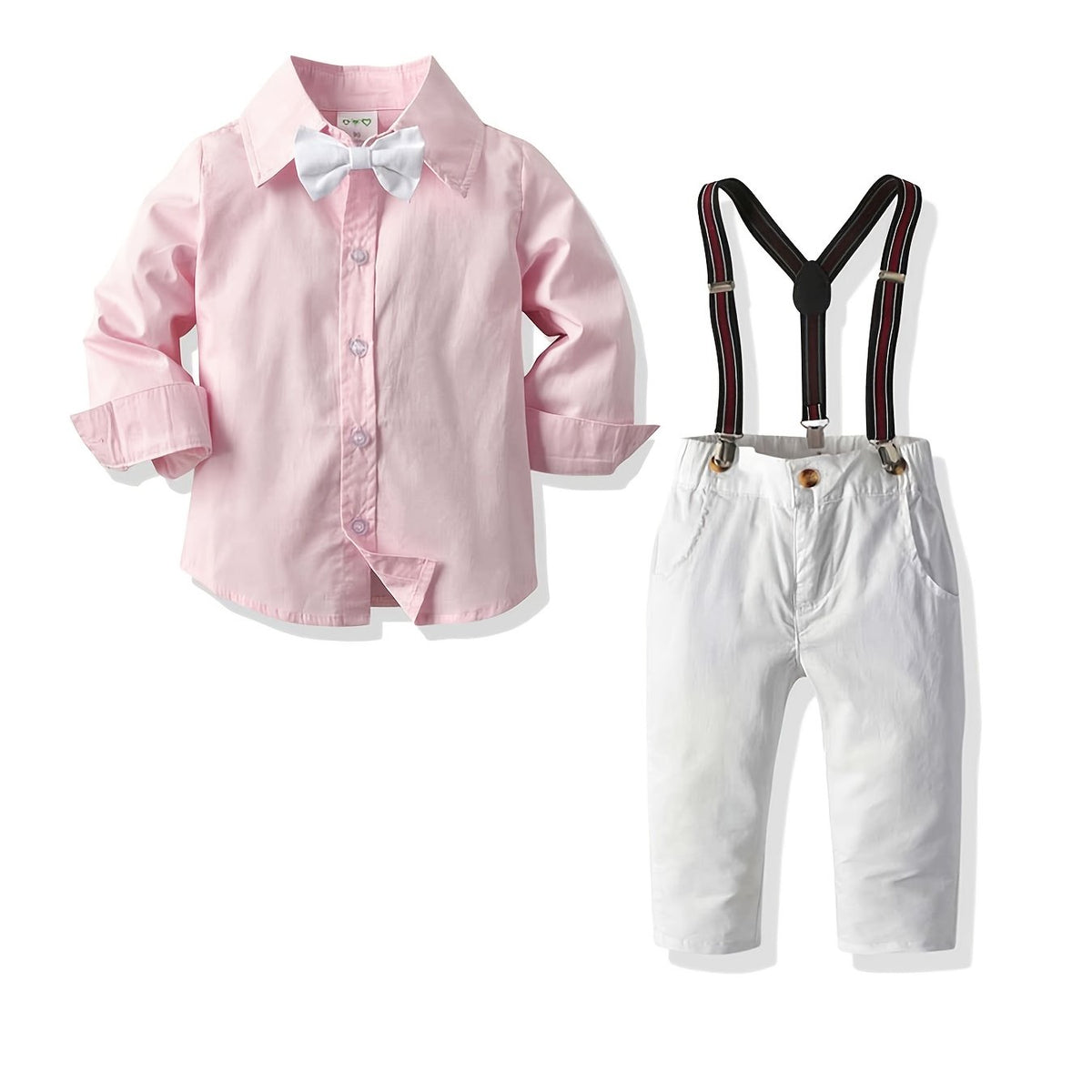 Boys Long Sleeve Top & Suspender Pants Outfit