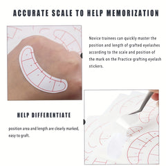 140pcs Eyelash Mapping Stickers 3D Eye Pads Patch Self Adhesive Practice Lashes