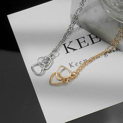 Double Heart Pendant Necklace - Elegant Jewelry for Women