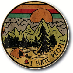 Funny Camping Sticker Vinyl Decal - Love Camping I Hate People