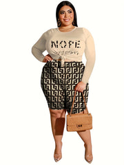  Camo Slogan Print Tee & Shorts Set