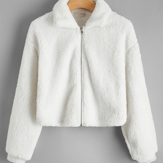Plush Zip-Front Jacket for Fall & Winter
