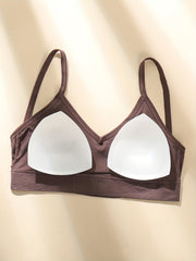 3pcs Ribbed Sports Bras Comfy Running Workout Bras Women's Lingerie