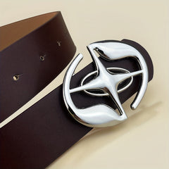 Hollow Out Buckle Belt Stylish Solid PU Belt for Women