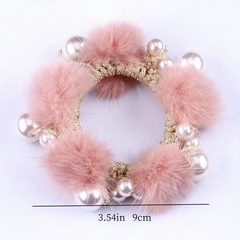 Rabbit Fur Velvet Hair Ring Head Rope For Girls