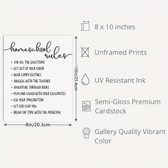 Home Rules Wall Decor - Child Wall Art Decoration - Wall Hanging 20 x 25 cm