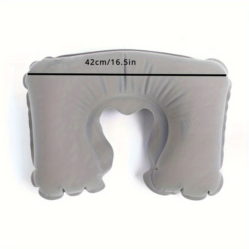 Pvc Flocking U shaped Inflatable Pillow For Camping
