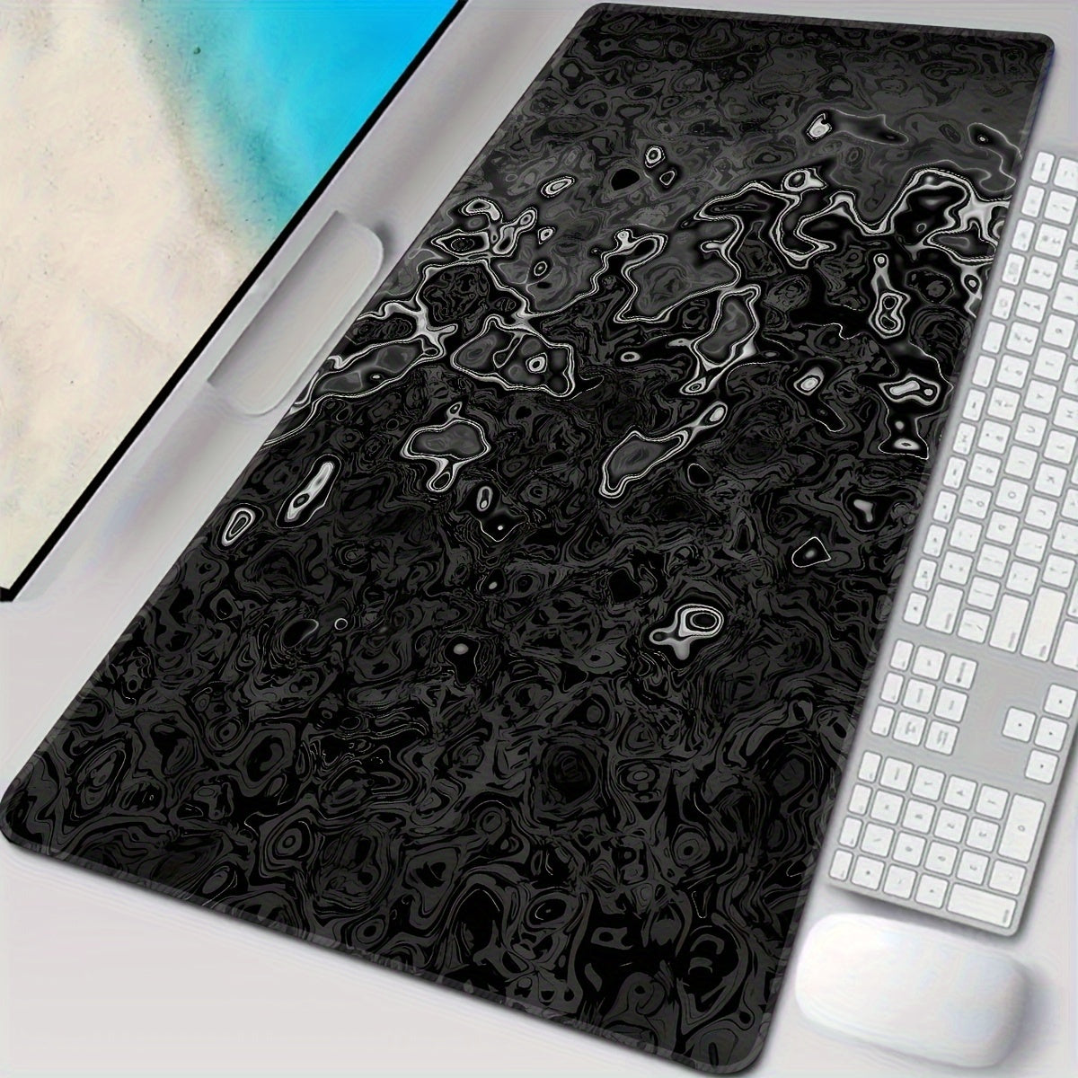 Large Dark Gray Gaming Mouse Pad Non-Slip Rubber Material Office Use