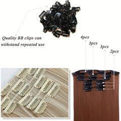 Straight Hair Extensions Invisible Heat Resistant Hairpieces for Women