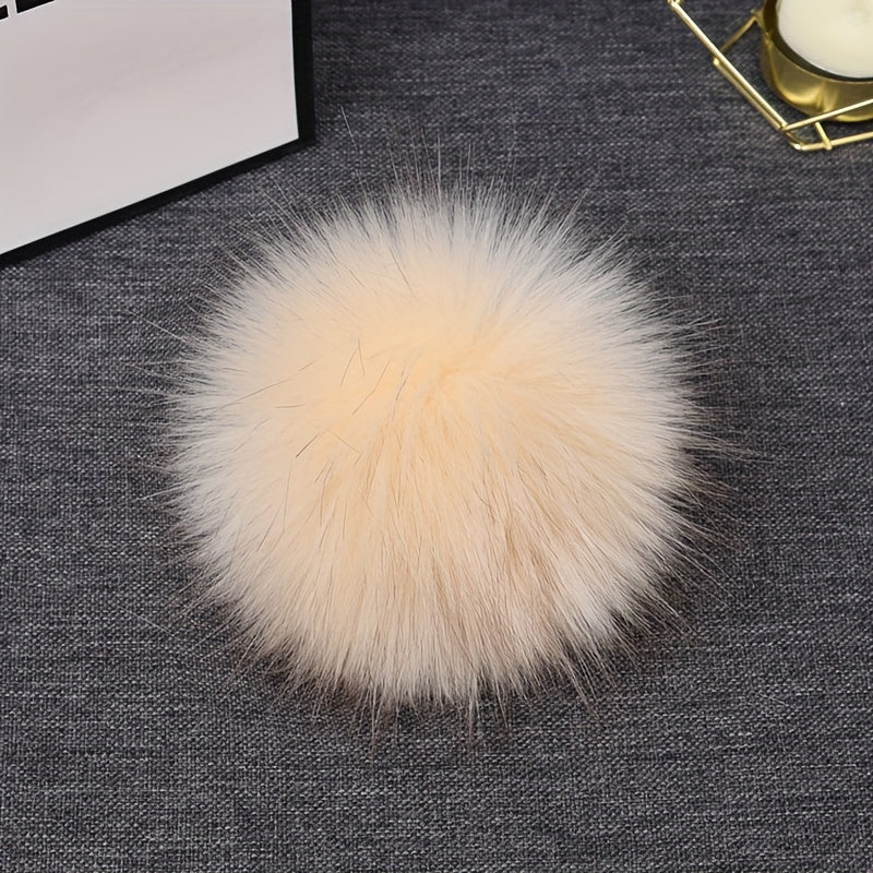 2pcs Faux Fur Pom Balls for Crafts Keychains Scarves Gloves Bags Knitting