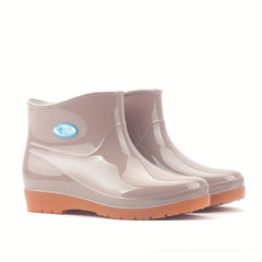 Women's Low Cut Rain Boots Anti Skid Ankle Booties Waterproof Rubber Shoes