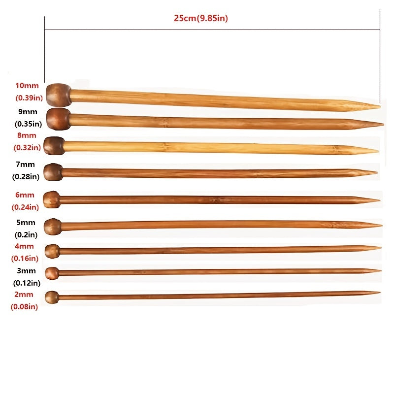 4pcs Carbonized Single Pointed Stick Needle Sweater Needle