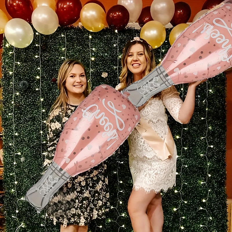 2pcs Rose Golden Wine Bottles Balloons Party Decor
