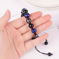 Triple Protection Hematite Agate Tigers Eye Stone Men's Bracelet