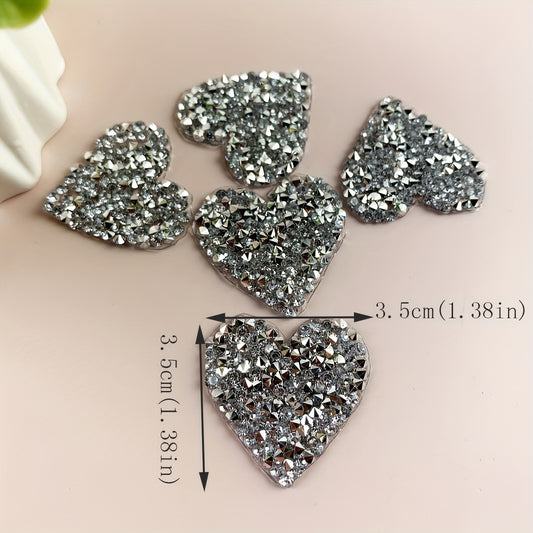 5pcs Silvery Love Rhinestone Crystal Stickers Adhesive Diamond