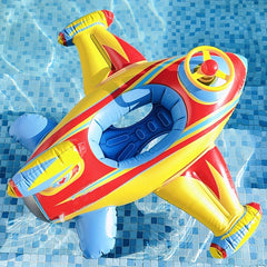 Inflatable Pool Float Boat with Steering Wheel Airplane Shaped