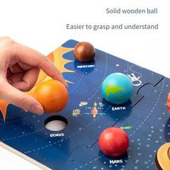 Wooden Solar System Model Board Planets Educational Learning Toy