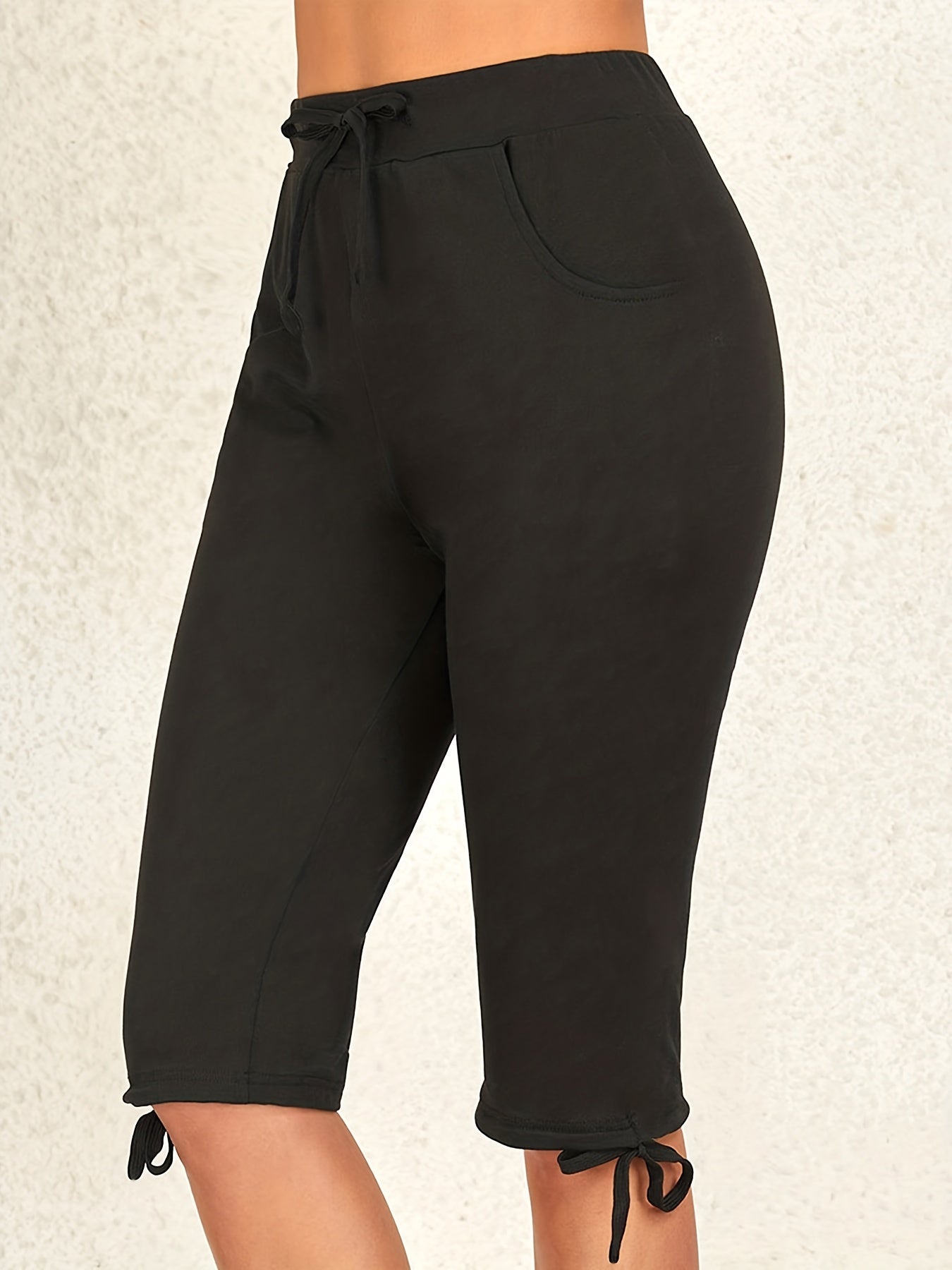 Women's Plus Size Casual Drawstring Knee Length Pants