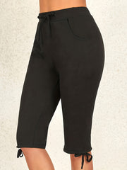 Women's Plus Size Casual Drawstring Knee Length Pants