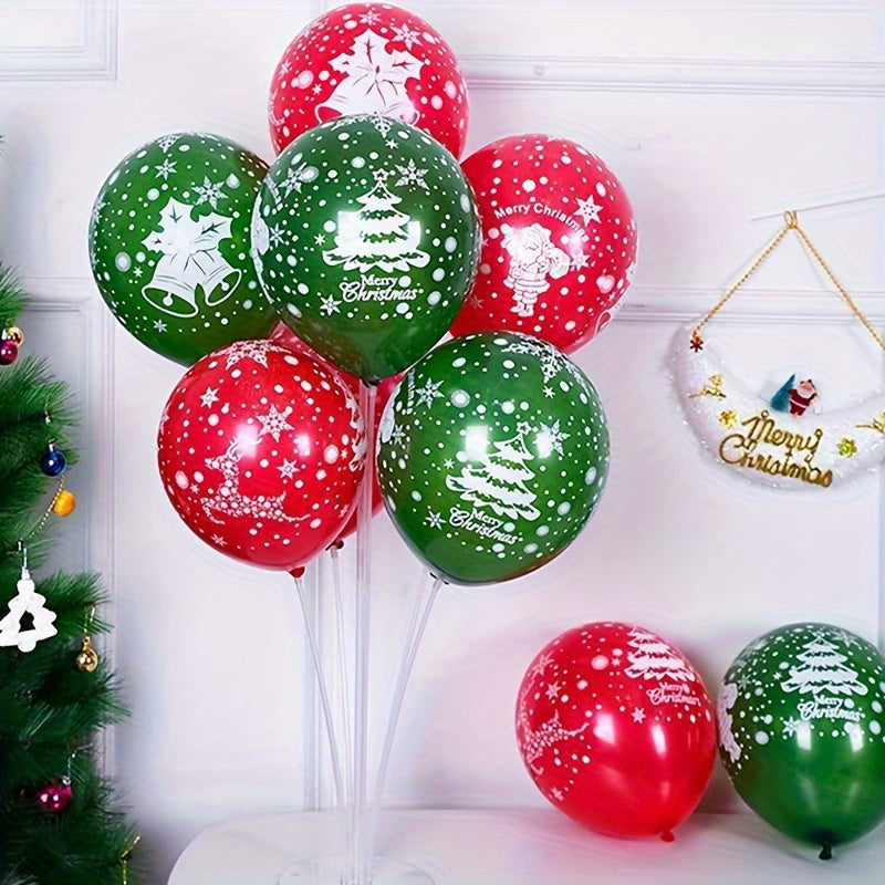 22pc Festive Latex Balloons Set Red Green Yellow for Holiday Party Decor