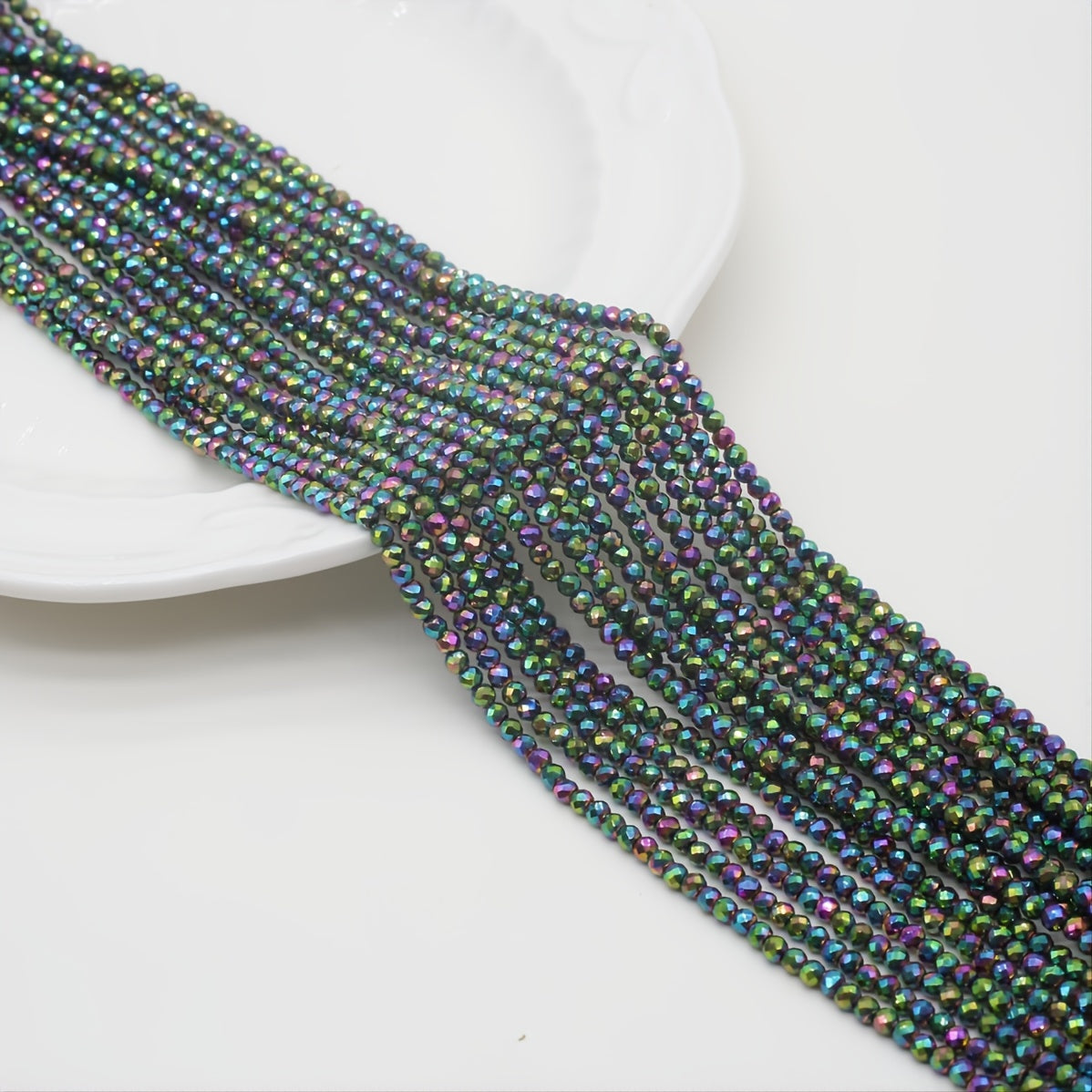 Green Point Cut Bead Beaded 38 Cm 14 9'' Stone Faceted Loose Gemstone Bead
