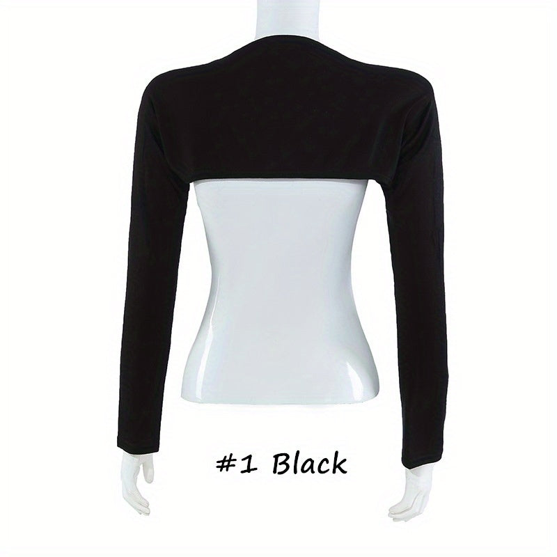 Long Sleeve Shrugs Solid Arm Sleeves Shawl Wraps