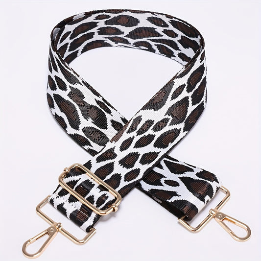 Leopard Crossbody HandBag Strap Nylon Wide Adjustable Long Snap Hook Clip Women