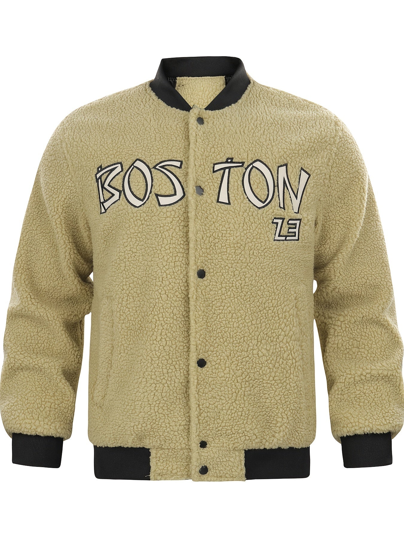 Men's Lamb Wool Winter Baseball Jacket