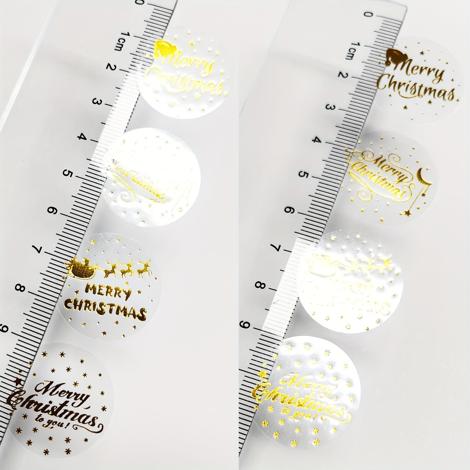 500pcs Small 2 1 Inch Transparent Christmas Sticker Label 3 Designs