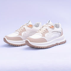 Colorblock Platform Sneakers Lace Up Outdoor Shoes Comfortable & Anti skid