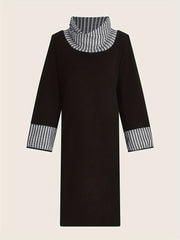  Colorblock Houndstooth Print Bodycon Dress