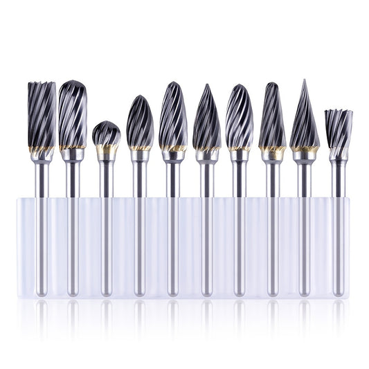 10PCs Tungsten Carbide Burr Set 1 8 Shank Diamond Files Rotary Tool