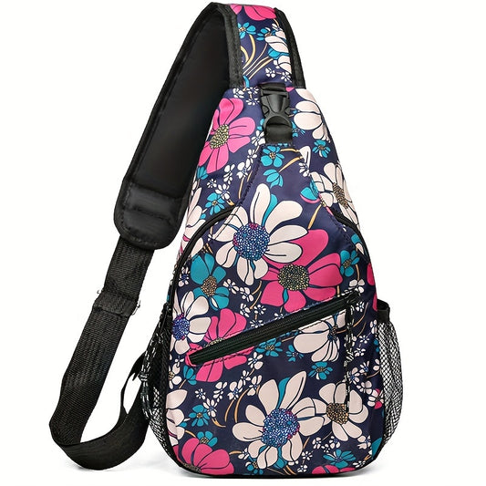 Floral Crossbody Sling Backpack Women Nylon Chest Bag